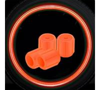 4Pcs Orange Luminous Tire Valve Caps,Glowing Tire Pressure Cap Universal Fluorescent Car Tire Air Valve Stem Caps for SUV Trucks Motorcycles Bike Tire Valve Stem Caps Auto Accessories