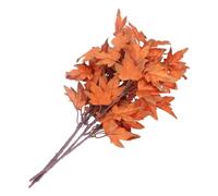 4pcs Orange Silk Cloth Simulated Maple Leaf Branches, Four Piece Set