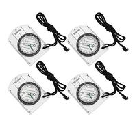 4PCS Orienteering Compass, Acrylic Outdoor Compass with Scale Map Compasses for Hiking, Backpacking, Camping, Kids, Travelling