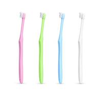 4Pcs Orthodontic Toothbrush Small Head Wisdom Toothbrush, End Tuft Detail Cleaning Brush for Adults, Long Reach Design for Braces, Back Teeth and Interdental Cleaning, Soft Oral Care Tooth Brush Set