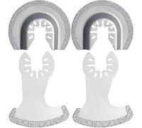 4PCS Oscillating Diamond Blades, Scythe-Shaped & 64mm Semi-Circle Multi Tool Blades for Grout Removal, Mortar, Tile, Concrete, Compatible with Dewalt, Makita, Fein, Ryobi, Dremel, Rockwell