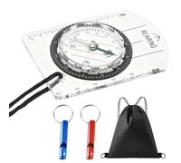 4pcs Outdoor Compass Set 5x7cm/2"x2.8", Hiking Camping Navigation Tool for Orienteering Map Reading with Lanyard