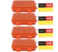 4Pcs Outdoor Tool Small Survival Storage Box,Storage Boxes Pressure Proof Travel Sealed,Shakeproof Pressure Resistant Waterproof Sealing Container