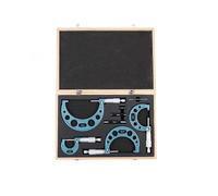 4pcs Outside Micrometer Set Machinist Tool 0-4" 0-100mm 4 Precision 0.01mm Accuracy Carbide Micrometer Set Kit Measure Tools Woodworking Tools