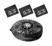 4pcs Oxford Fabric Tire Storage Cover with Elastic Strap for Secure Fit on Various Sizes Weather Resistant Bag Adjustable Strap