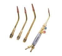 4Pcs Oxy Oil Torch Brazing Set with 90 Degree Head Angles for Tight Space and Multipurpose Applications Acetylene Cutting Accessories Welding Oil Acetylene Cutting Accessories Welding