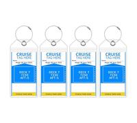 4Pcs P&O Cruise Luggage Tag Holder, Clear Cruise Luggage Tags with Steel Loops, Travel Vacation Accessories Cruise Necessities, Waterproof