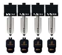 4PCS P2S/H2C/H2S/H2D Hotend Kits Silicone Socks with Identification Code 2PK 0.4mm and 1PC 0.2/0.6mm Hardened Steel Nozzles- For 3D Printer A1/A1 Mini Extruder Hot End/Printhead Heatbreak Heat Block