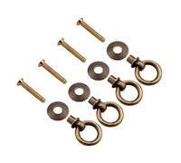 4pcs/Pack Mini Simple, Small Jewelry Box Case Jewelry Box Attachment Handle Bronze Drawer Pulls and Knobs 4pcs Pack Vintage Pull Rings Cosmetic (2cm Bronze Screw Type (Mini))