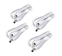 4pcs/pack2m/6.56ft White 5.5mm x 2.5mm DC Plug Extension Cable Extension Cable Cord with Male to Female 5.5mm x 2.5mm Connectors Power 12V Barrel Male Plug Connector