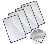 4pcs Page Magnifying Sheet for Reading, 3X Lightweight Optical Plastic Fresnel Lens Bookmark Flat Magnifier for Elderly and People with Low Vision Reading Small Patterns, Maps and Books.
