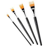 4Pcs Paint Brush Comb For Acrylic Painting, Grainer Brush Set, Professional Flat Comb Brushes Watercolor Brushes, For Kids Adults School Canvas Fabric Ceramic Oil Watercolor