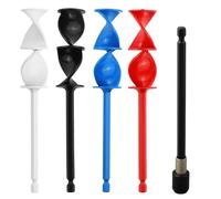4pcs Paint Mixer with Extension Rod Set 1/4in Hex Epoxy Resin Stirrer | 4-piece mixer kit features four 16.5 cm paddles in distinct colours and a 150 mm extension rod for epoxy resin and paint
