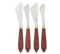 4Pcs Palette Knife, Pallet Knife Stainless Steel Painting Knife Set Art Knife Oil Painting Art Spatula Metal Putty Knife Mixing Acrylic Scraper with Wood Handle