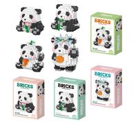 4Pcs Panda Mini Building Set for Kids,3D Animal Model Construction Toy,72 Pcs Building Kit for Boys Girls 3D Model Building for Adults,Micro Blocks Desktop Hobby Craft Children's gift