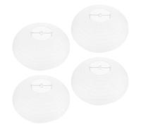 4pcs Paper Lantern Oblong Foldable Lampshade for Pendant Lighting Halloween | White Paper and Iron Construction, Smooth Oval Finish, Easy to Disassemble, Home Decoration Refresh