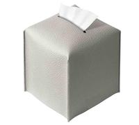 4pcs Paper Napkin Holder, PU Cube Napkin Organizer, Standing Tissue Dispenser with Large Openning, Tissue Box for Home Café Restaurant Bar(5 Inch)(Grey)
