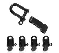 4pcs Paracord Bracelet Buckle, Black Adjustable D Ring Shackle Clip for Outdoor Survival Bracelet Wrist Camping, Paracord Watch Band