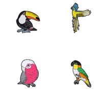 4Pcs Parrot Brooch Pins Oil Drop Animal Pins Cartoon Enamel Birds Brooch Set Cute Toucan Corsage for Women Men Teens Party Jewelry