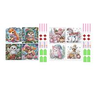 4pcs Partial Drill Diamond Art Kits 30x30cm 5D DIY Crystal Rhinestone Paintings for Wall Decoration Home and Classroom