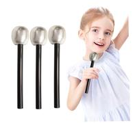 4PCS Party Microphone Props for Eurovision Song Contest Decoration 2023 Pretend Microphone Toy Silver Glitter for Fancy Dress Prop