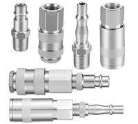 4pcs Pcl to Euro Adapter for Compressor, Air Line Connectors, Pcl Airline Fittings 1/4 Inch BSP Male (1/4 inch) Euro & 1/4 Airline Adapter Female & Male Fitting