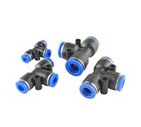4PCS PE Air Connectors 4mm 6mm 8mm 10 12MM Pneumatic Fitting Quick Connect Slip Lock Tee 3Way Plastic Pipe Water Hose Tube Connector(Peg 12-6)