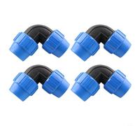 4pcs PE Pipe Quick-Connect Elbow Fittings Set, 20mm 25mm 32mm Sizes, PP PVC Rubber Construction, Easy Installation for Garden Irrigation and Agricultural Water Systems(20)