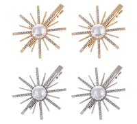 4pcs Pearl Hair Clip for Women Alloy Decorative Barrette