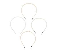 4Pcs Pearl Headbands for Elegant Decorative Hair Accessories for Weddings Parties and Daily Wear Comfortable Plastic Headdresses for Women and Brides