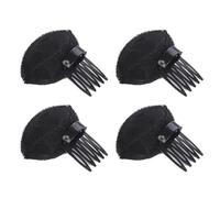 4PCS Perfect Puff Hair Head Cushion, Hair Volume Clips, Hair Styling Tools, Invisible Fluffy Hair Pad, Black and Coffee Colored Hair Clips for Women and Girls (Black)