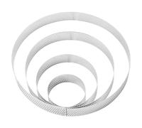 4Pcs Perforated Tart Ring Set, GLADFRESIT Stainless Steel Cake Rings Baking Mould for Pastry, Cake, Dessert (6/10/15/20 cm)