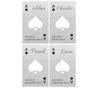 4PCS Personalised Bottle Openers Credit Card Size, Groomsmen Best Man Gifts for Wedding Bachelor Party, Stainless Steel Beer Bottle Opener, Spade A Silver
