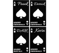 4PCS Personalised Bottle Openers Credit Card Size, Groomsmen Best Man Gifts for Wedding Bachelor Party, Stainless Steel Beer Bottle Opener, Spade A Black