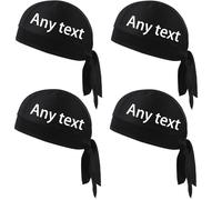 4Pcs Personalized Unisex Chef's Hat,Kitchen Customized Cook Hats with Adjustable Band,Hats Hotel Waiter Work Cap Catering Chef Bandana Hat Skull Cap Restaurant Cook Headwear for Men Women