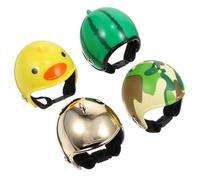 4pcs Pet Chicken Helmets Plastic Protective Caps with Adjustable Straps