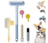 4pcs Pet Hair Remover 1pc 3 In 1 Cat Hair Remover 1pc Cat Flea Comb For Cats CCat Comb Carpet Rake Carpet Brush For Pet Hair Dog Brush, 2pcs Random Color Hook For Couch Furniture Car Seat Window