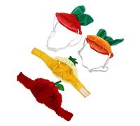 4Pcs Pet Hat Funny Fruit Dog Cat Costumes Adorable Party Accessories for Pets Includes Pineapple Apple Pumpkin and Strawberry Hats Comfortable Design