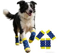 4pcs Pet Knee Socks Dog Socks,Pet Breathable Cotton Dog Leg Warmers with Elbow Protectors, Wear-Resistant Small Dog Socks,Comfortable Exquisite Craft Non-toxic Odorless Cotton Pet (blue, L)