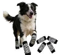 4pcs Pet Knee Socks Dog Socks,Pet Breathable Cotton Dog Leg Warmers with Elbow Protectors, Wear-Resistant Small Dog Socks,Comfortable Exquisite Craft Non-toxic Odorless Cotton Pet (black, S)