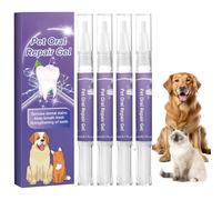 4Pcs Pet Oral Repair Gel Pen, Dog Teeth Cleaning Pen, Enzymatic Toothpaste Dogs with Whitening & Tartar Control, Effectively Eliminate Bad Breath, Easy No-Brushing Oral Care Solution
