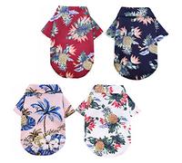 4pcs Pet Shirt Hawaiian Shirt for Dogs Breathable Dog Clothes Small Dog Clothes Dog Summer Shirts Funny Dog Shirts Dog T (A XS)