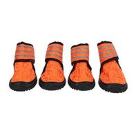 4PCS Pet Shoes Anti - Slip Breathable Dog Boots with Reflective Straps for Small Medium Large Dogs, Mesh Upper Rubber Sole Outdoor Dog Shoes for Walking Running Hiking (80 Size)