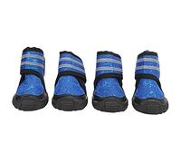 4PCS Pet Shoes Anti - Slip Breathable Dog Shoes with Reflective Straps for Small Medium Large Dogs, Mesh Upper Rubber Sole Outdoor Dog Boots for Walking Running Hiking (80 Size)