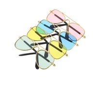 4pcs PET Sunglasses with Cartoon Eyes for Cats and Dogs Retro Metal | Ac Frame, Vision Assurance, Summer Outdoor Activities, Birthday Photo Prop, Small Pets