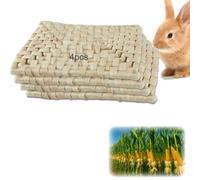 4pcs Pet Toy Mat & Bed-Natural Corn Pet Grass mat for Rabbit Cage,Cat,Hamster, Chinchilla,Guinea Pig,Mouse,Bird,Parrot and Other Small Animal Accessories Supplies.Pet Indoor Floor Mat Essentials.