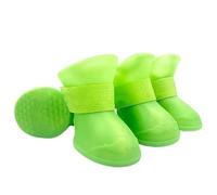 4Pcs Pet WaterProof Rainshoe Anti-slip Rubber Boot For Small Medium Large Dogs Cats Outdoor Shoe Dog Ankle Boots Pet Accessories(Green,M)