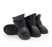 4Pcs Pet WaterProof Rainshoe Rubber Boot For Dogs Cats Outdoor Shoe Dog Ankle Boots Pet Accessories black M