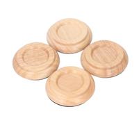 4PCS Piano Caster Cups Hardwood Floor Protector Solid Beechwood EVA Foam Pads Anti Noise Shock Absorption for Upright Piano (Log Color)