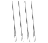 4PCS Pickle Fork, Stainless Steel Forks with Long Handle, 2-Tine Mirror Polished Fruit Fork, Reusable Dessert Forks for Cucumber Salad Cocktail Cake Pickle, Stainless Steel